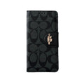 Klassisk iPhone Case Læder Flip Case med kortholder Sort