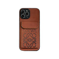 Luksus iPhone-etui med kortholder Brun-LZP241448