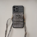 Luksusowa torba na karty o splocie Crossbody na iPhone'a