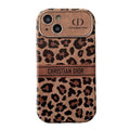 Fashion brun farve læder iPhone etui