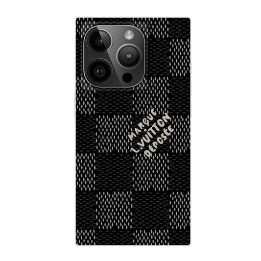 Luxusní černé<lAMP>bílé čtvercové pouzdro na iPhone