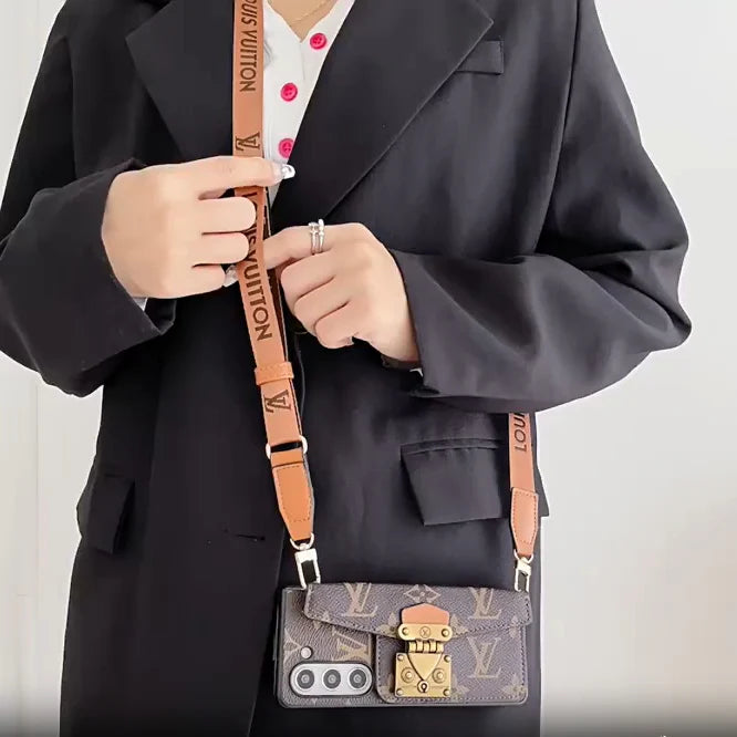 Luxusní TAŠKA NA KARTY LOCK CROSSBODY ŘETĚZ SAMSUNG Z FOLD POUZDRO