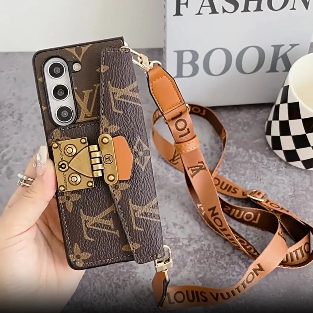 Luxusní TAŠKA NA KARTY LOCK CROSSBODY ŘETĚZ SAMSUNG Z FOLD POUZDRO