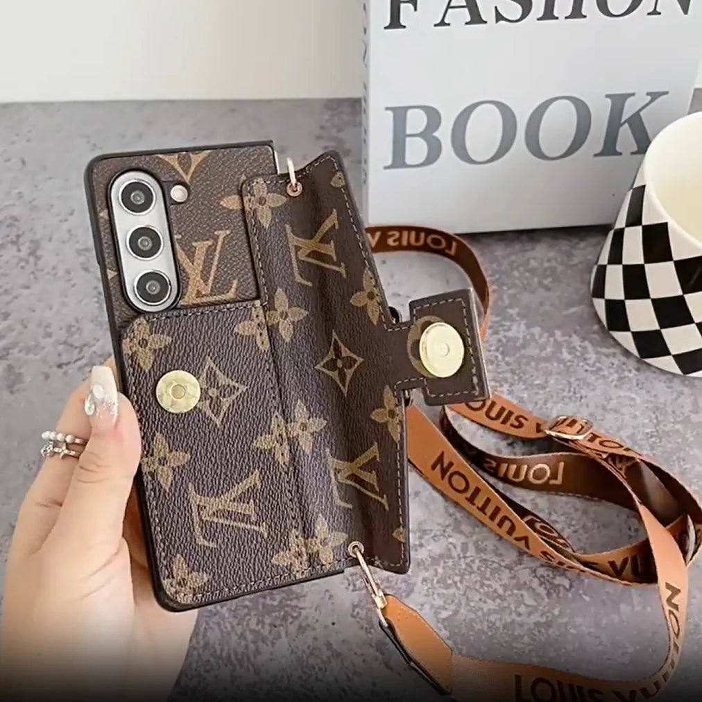Luxusní TAŠKA NA KARTY LOCK CROSSBODY ŘETĚZ SAMSUNG Z FOLD POUZDRO