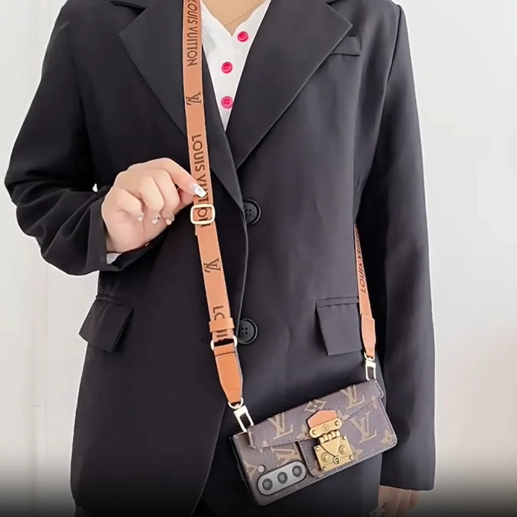 Luxusní TAŠKA NA KARTY LOCK CROSSBODY ŘETĚZ SAMSUNG Z FOLD POUZDRO