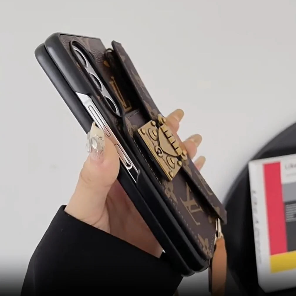 Luxusní TAŠKA NA KARTY LOCK CROSSBODY ŘETĚZ SAMSUNG Z FOLD POUZDRO