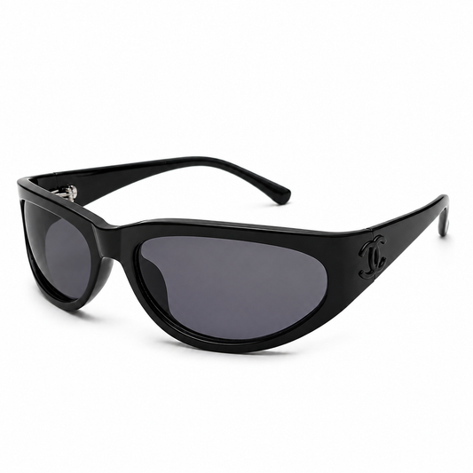 Oversized Wraparound Sunglasses with Tinted Lenses