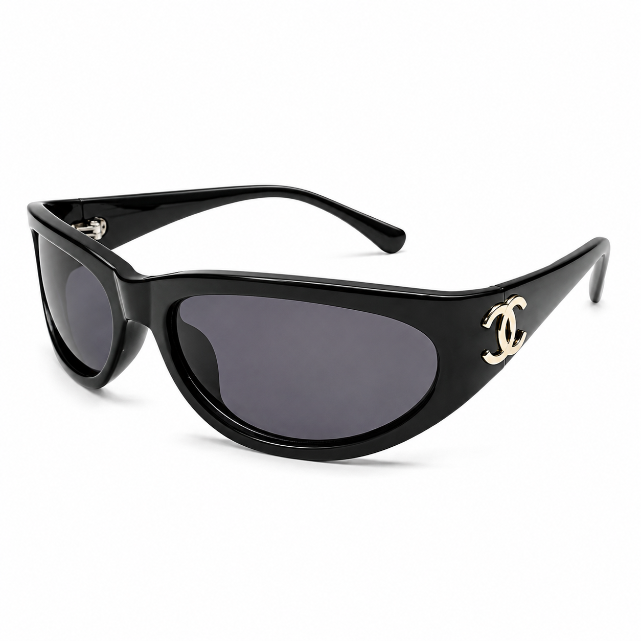 Oversized Wraparound Sunglasses with Tinted Lenses