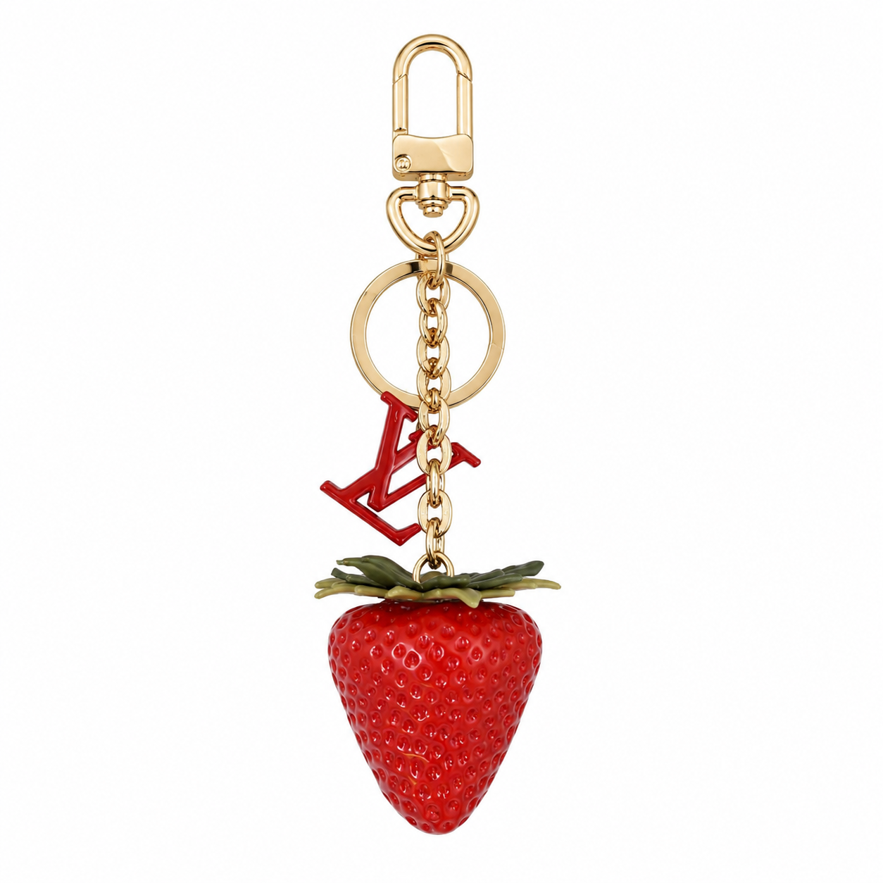 Strawberry Charm Keychain – Cute Fruit Pendant Accessory for Bags & Keys