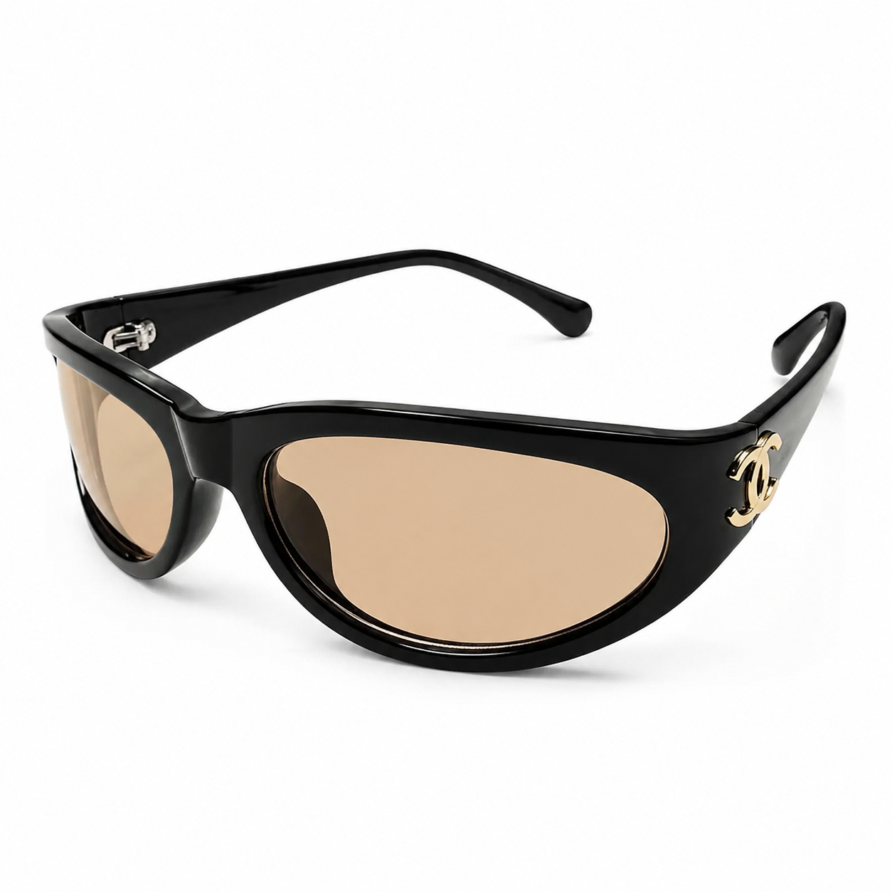 Oversized Wraparound Sunglasses with Tinted Lenses