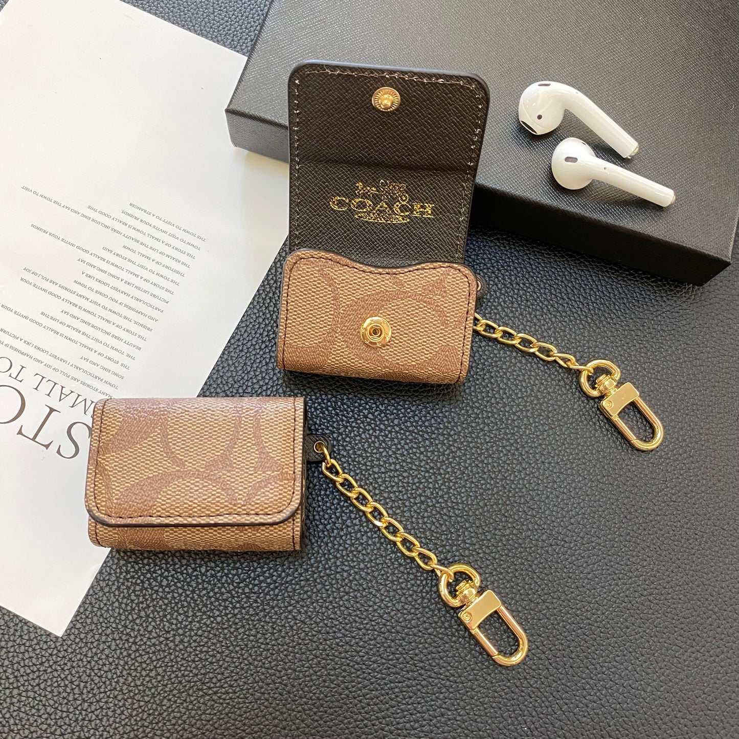 Luxusní klasická pouzdra AirPods 3. generace světle hnědá-YH240425