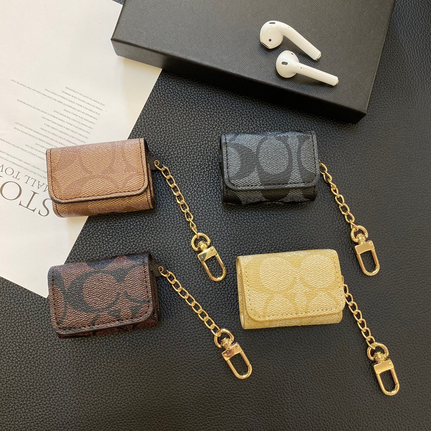 Luxury Classic AirPods Pro Cases Coffee-YH240425