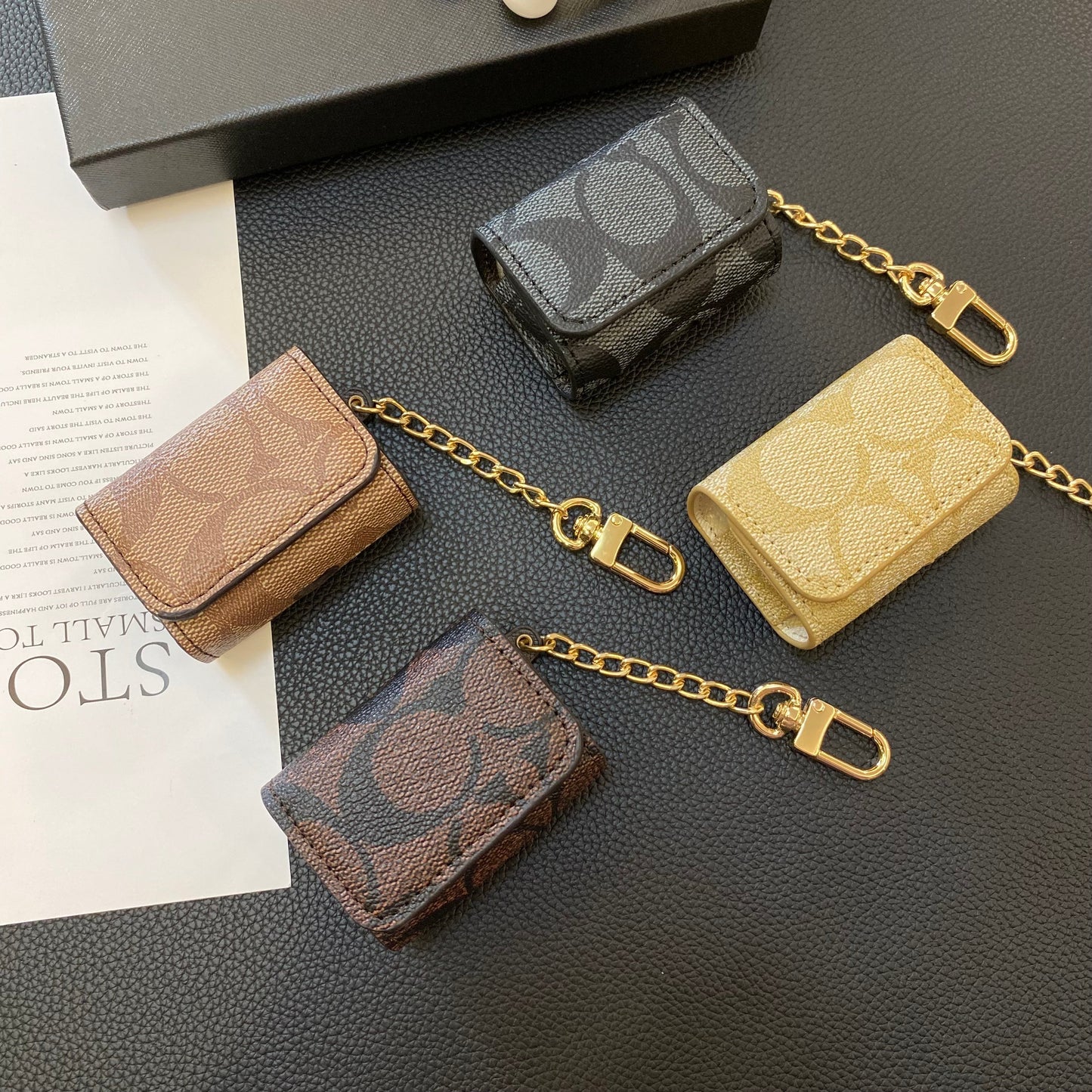 Luxusní klasická pouzdra AirPods Pro světle hnědá-YH240425
