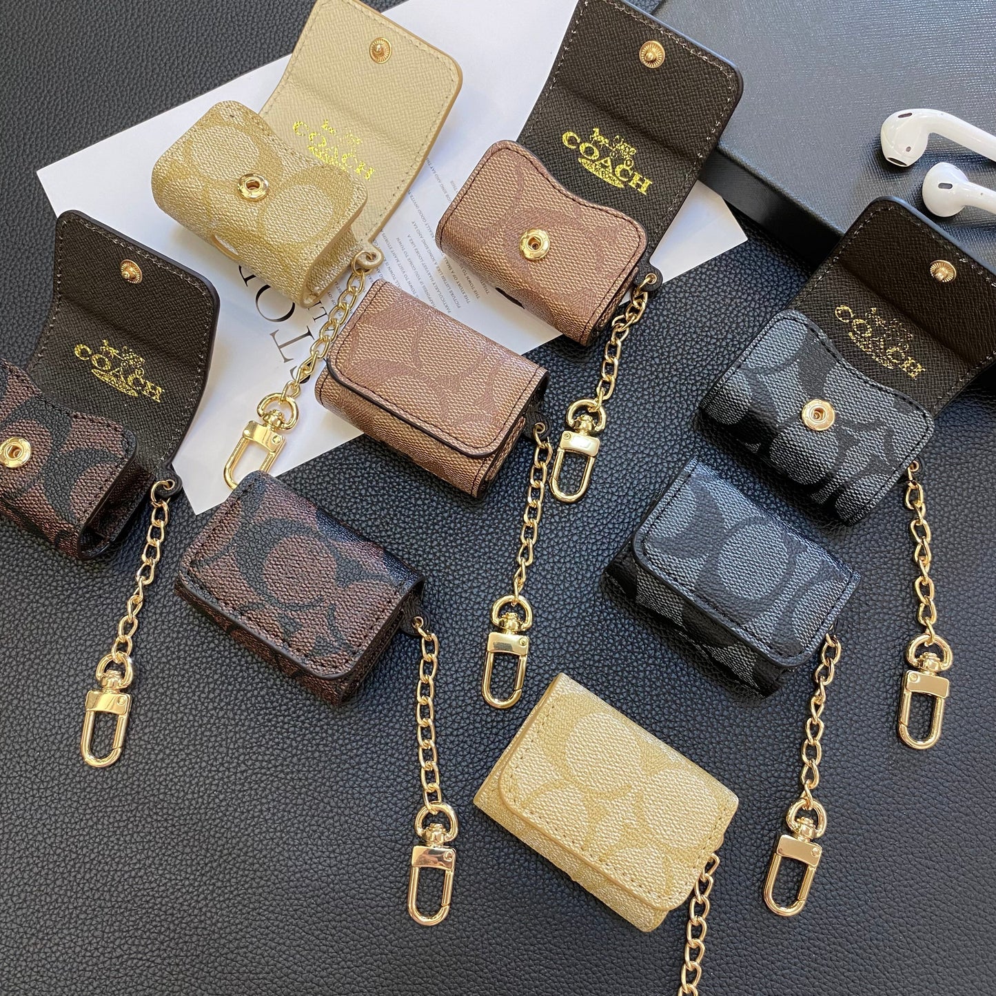 Luxusní klasická pouzdra AirPods 3. generace světle hnědá-YH240425