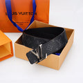 Luxury Black Monogram Belt with Silver Buckle