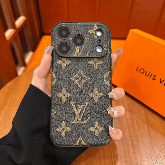Prémiové vzorované kožené ochranné pouzdro pro iPhone – Slide Camera Cover Design
