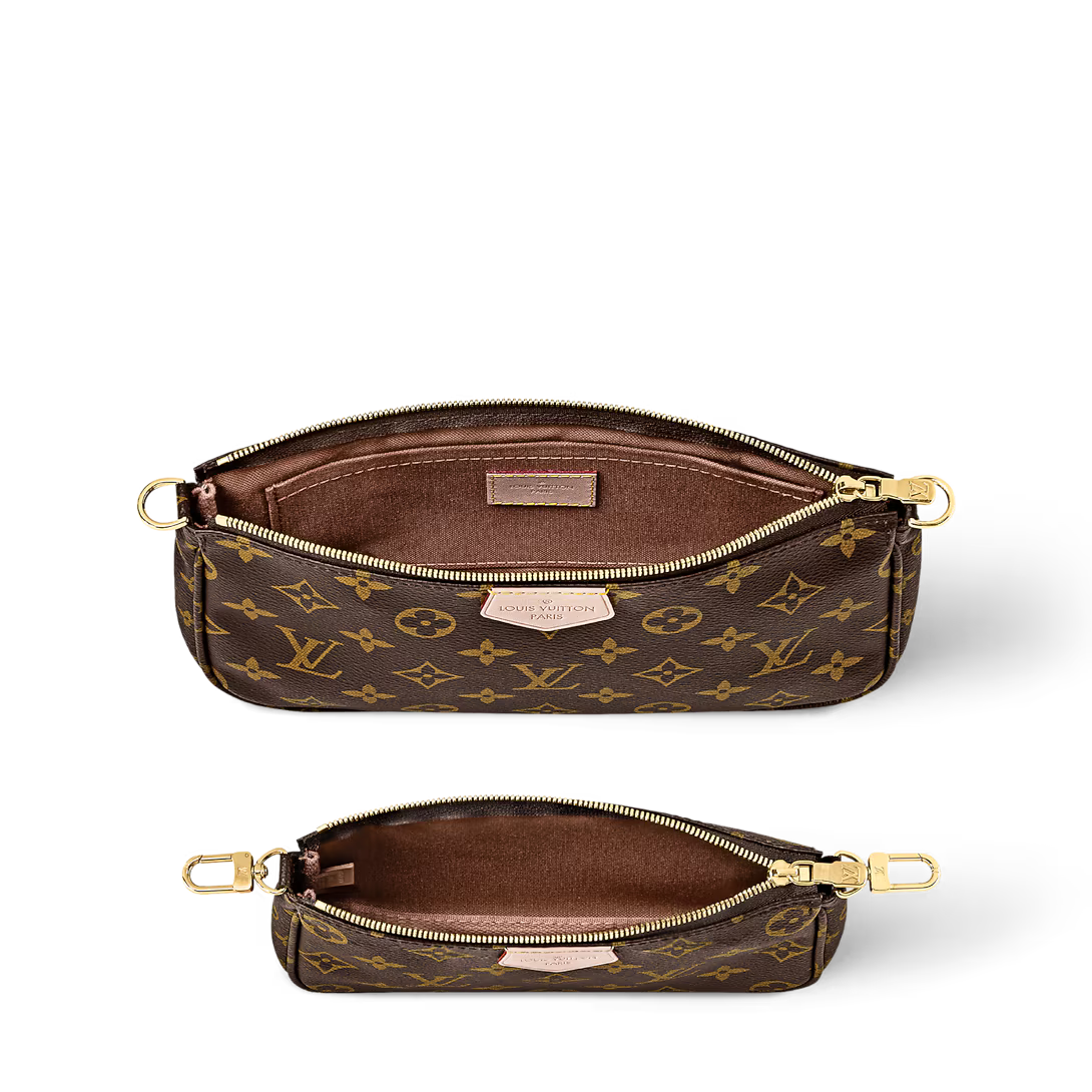 Multi-Pocket Crossbody Bag – Monogram Canvas Style