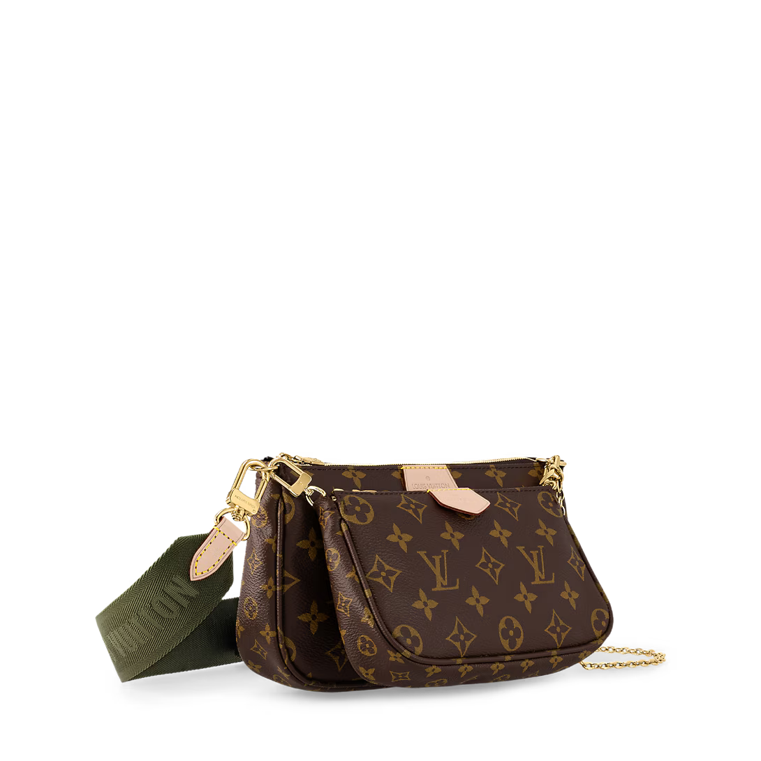 Multi-Pocket Crossbody Bag – Monogram Canvas Style