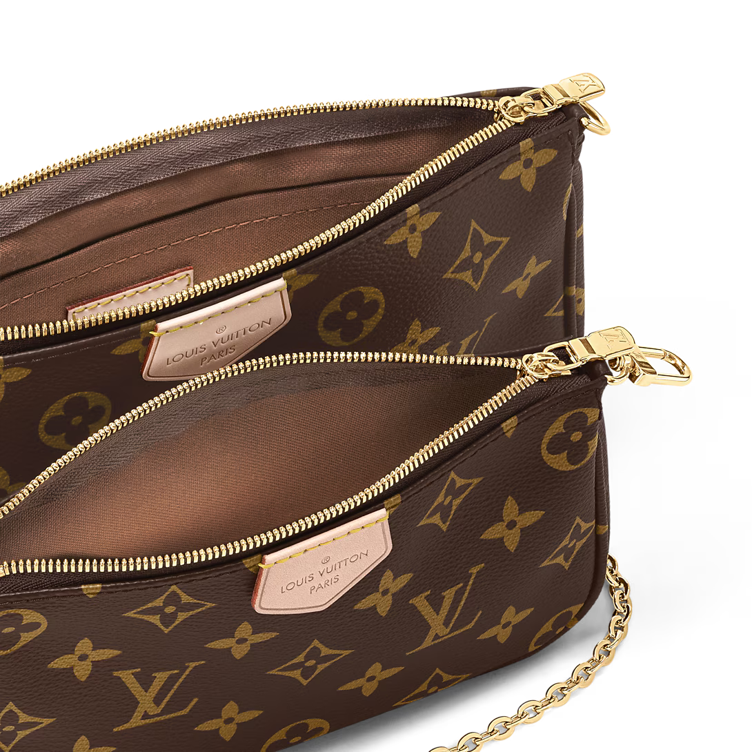 Multi-Pocket Crossbody Bag – Monogram Canvas Style