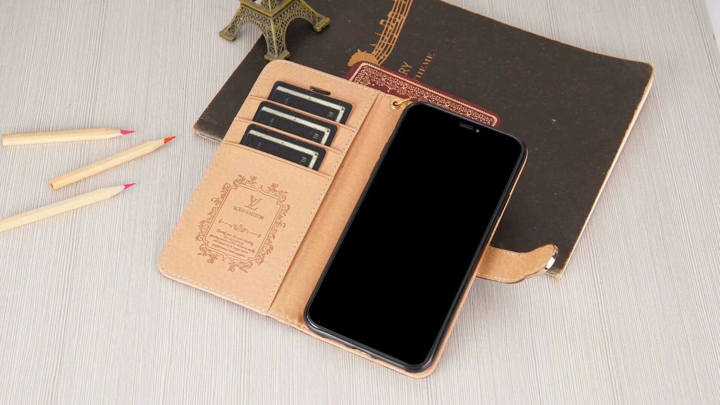Luxury Monogram Wallet Case for Samsung – Black Checkerboard